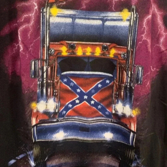 Road  Rebel Dixie Truckers T-Shirt - Picture 3 of 6